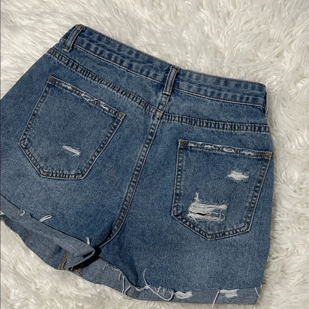 SHEIN Distressed Denim Women Shorts - Picture 6 of 7